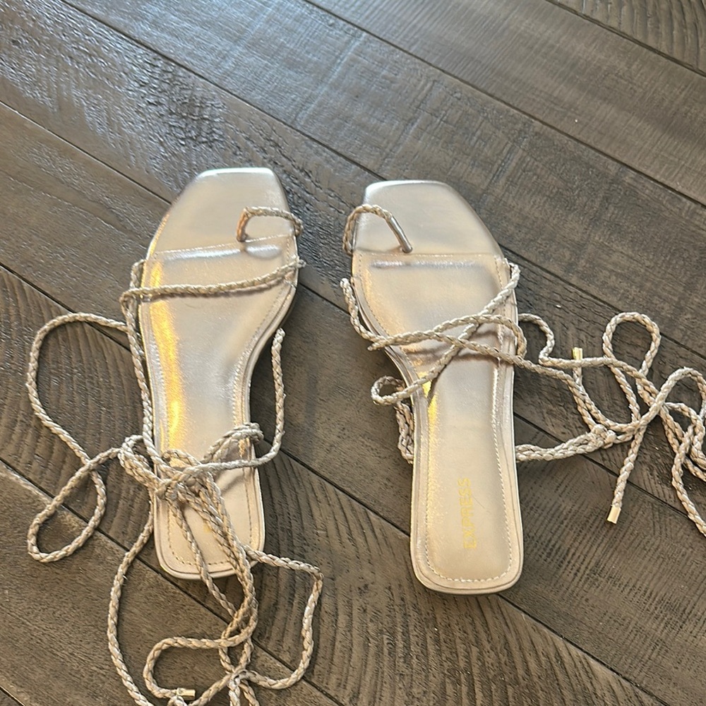 Express Elegant metallic Strappy Sandals. New! No box.